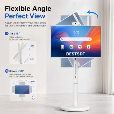 32 Zoll Android 13 Akkubetriebener mobiler Smart Screen Touch Digital Signage 4K IPS 8GB 128GB