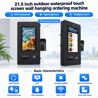 Anpassbarer Selbstbedienungs-Bestellkiosk für den Außenbereich, OEM-Abmessungen, Farbe, Terminal mit modularem Design