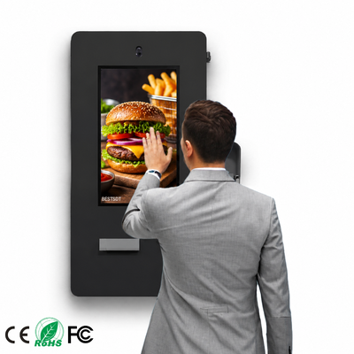 21,5 Zoll IP65 Outdoor Wandmontierter Self-Service-Bestellkiosk, wasserdichte Touchscreen-Maschine