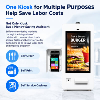 IP65 Outdoor Self-Service Ordering Payment Kiosk 10-Point Capacitive Touch Android Windows