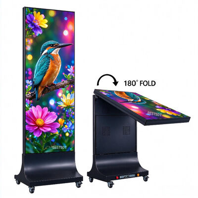 Rental LED Poster Display Foldable 640x1920mm P1.86 GOB Flight Case Stage Advertising Screen