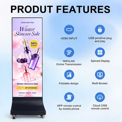 High Definition Outdoor LED Poster Display P1.25 3840Hz Refresh Remote Content Management Screen