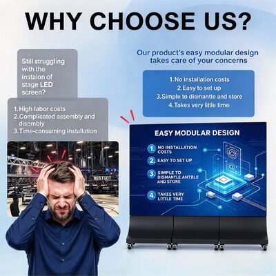 Rental LED Poster Display Foldable 640x1920mm P1.86 GOB Flight Case Stage Advertising Screen